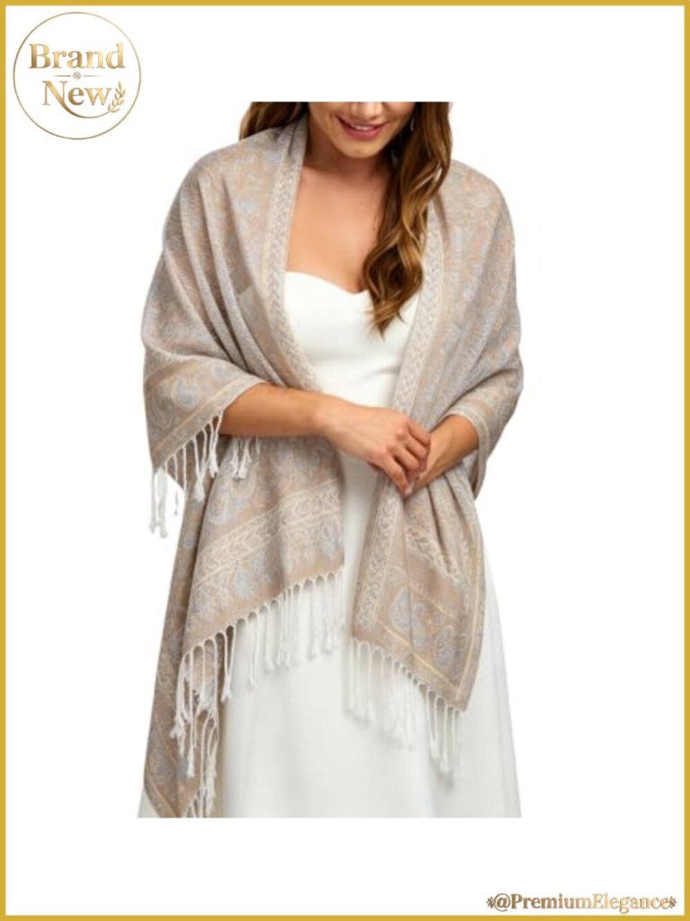 Large Paisley Jacquard Shawl Wrap Acrylic Oversized Scarf Women